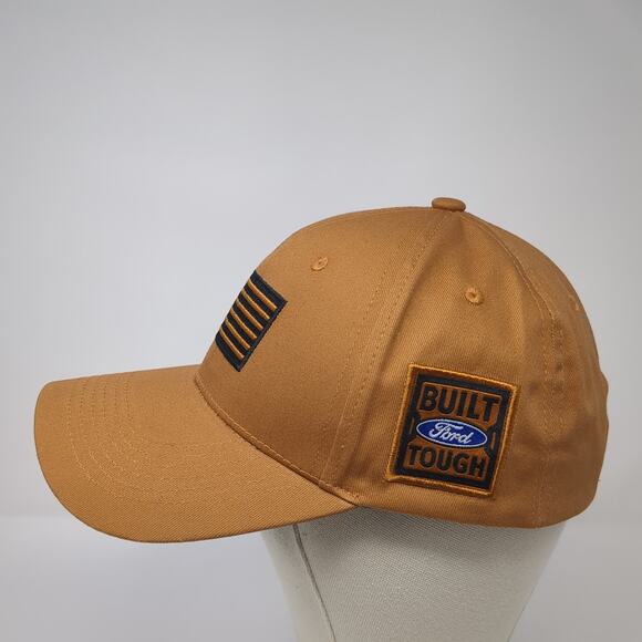 USA Flag Strapback Baseball Cap Brown One Size Adjustable Patriotic Idaho Ford - Picture 3 of 9